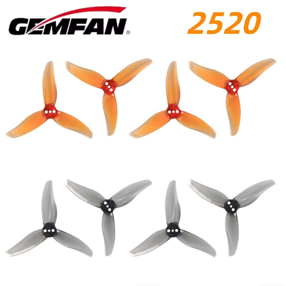 Drone Racing Propeller - 4ペア Gemfan Hurricane 2520 2.5X2X3 3ブレードPCプロペラ