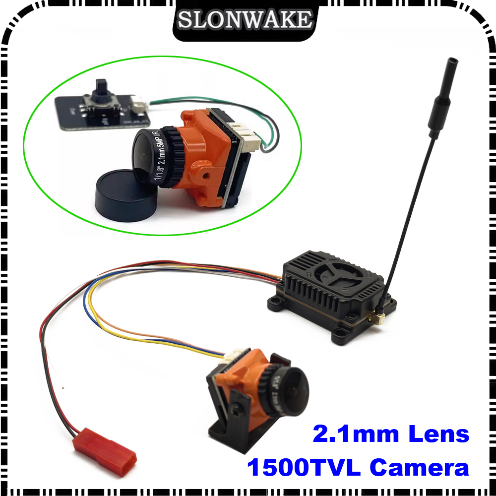 Drone Racing Transmitter - すぐに使える5.8G 48CH 4000mW切り替え式送信機VTXと2.1mmミニCMOS 1500TVLカメラ、ケーブルセット付きレーシングドローンFPVセット