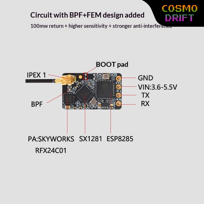 Drone Racing Transmitter - ホットベイク Expresslrs Elrs レシーバー 2.4GHz 915MHz