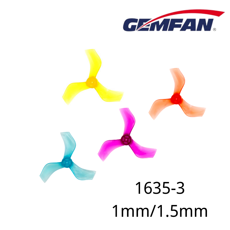 Drone Racing Propeller - Gemfan 1635 40mm 3枚羽プロペラ 8ペア Tinywhoop用、1mm