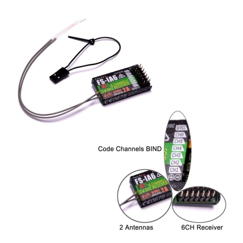 Flysky FS-IA6 レシーバー 6CH デュアルアン - Drone Racing Antenna のレビューと価格