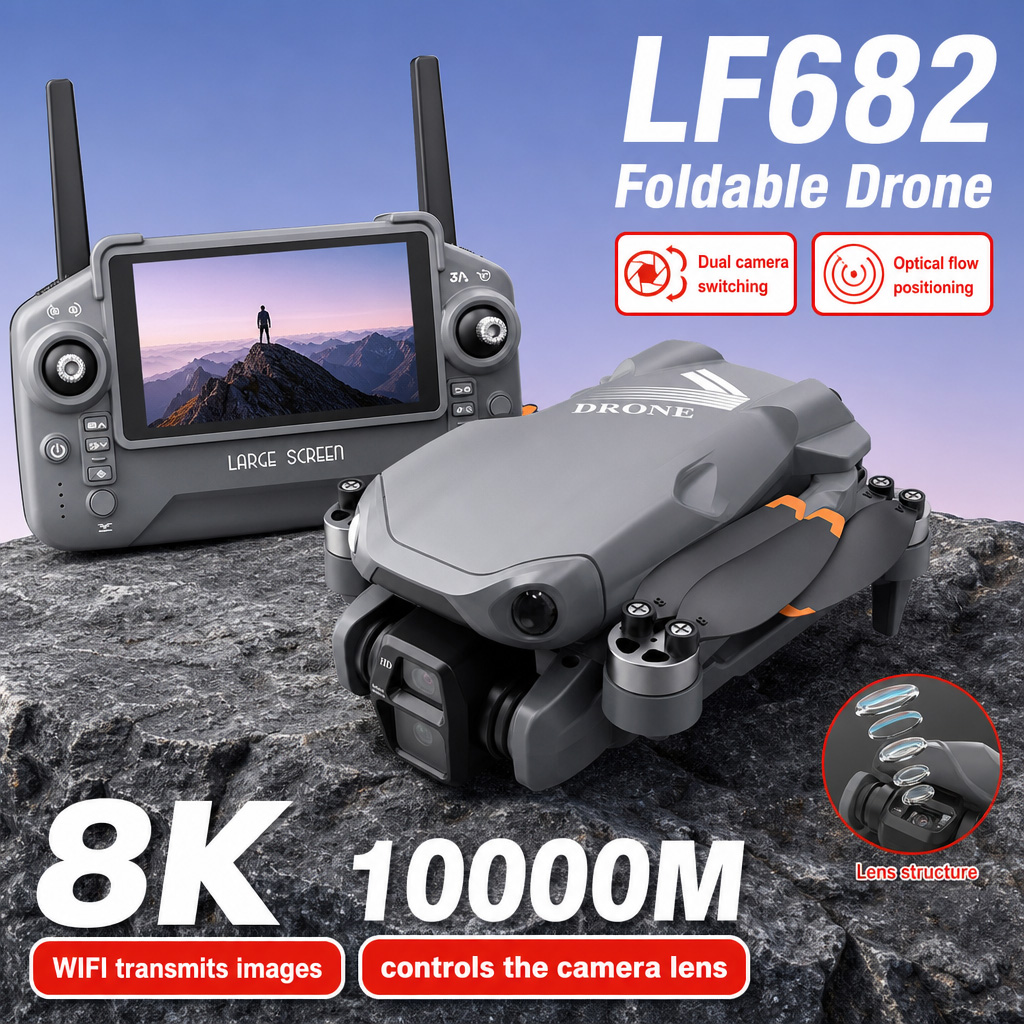 空撮写真 LF682 ドローン 8K HD デュアルカメラ  - Drone Racing Camera のレビューと価格