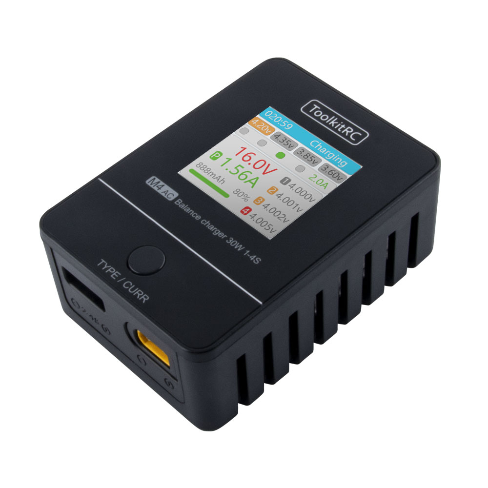 ドローン用バッテリー充電器ToolkitRC-M4AC,30 - Drone Racing Charger のレビューと価格