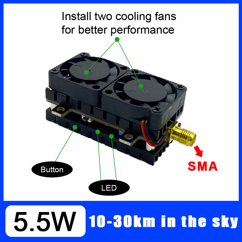 長距離 5.8GHz 5.5 ワットビデオトランスミッター  - Drone Racing Transmitter のレビューと価格